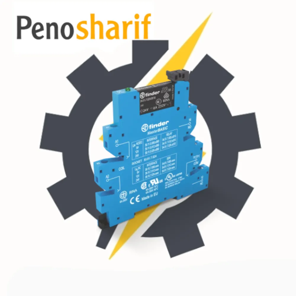 ماژول رله PLC ولت 24 DC/AC یک کنتاکت چنج اور فیندر با کد شناسه 391100240060
