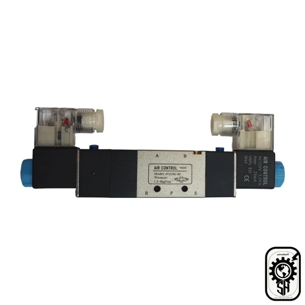 عکس از رو به رو شیر برقی 3-5 سایز 1/4 ایرکنترل Aircontrol